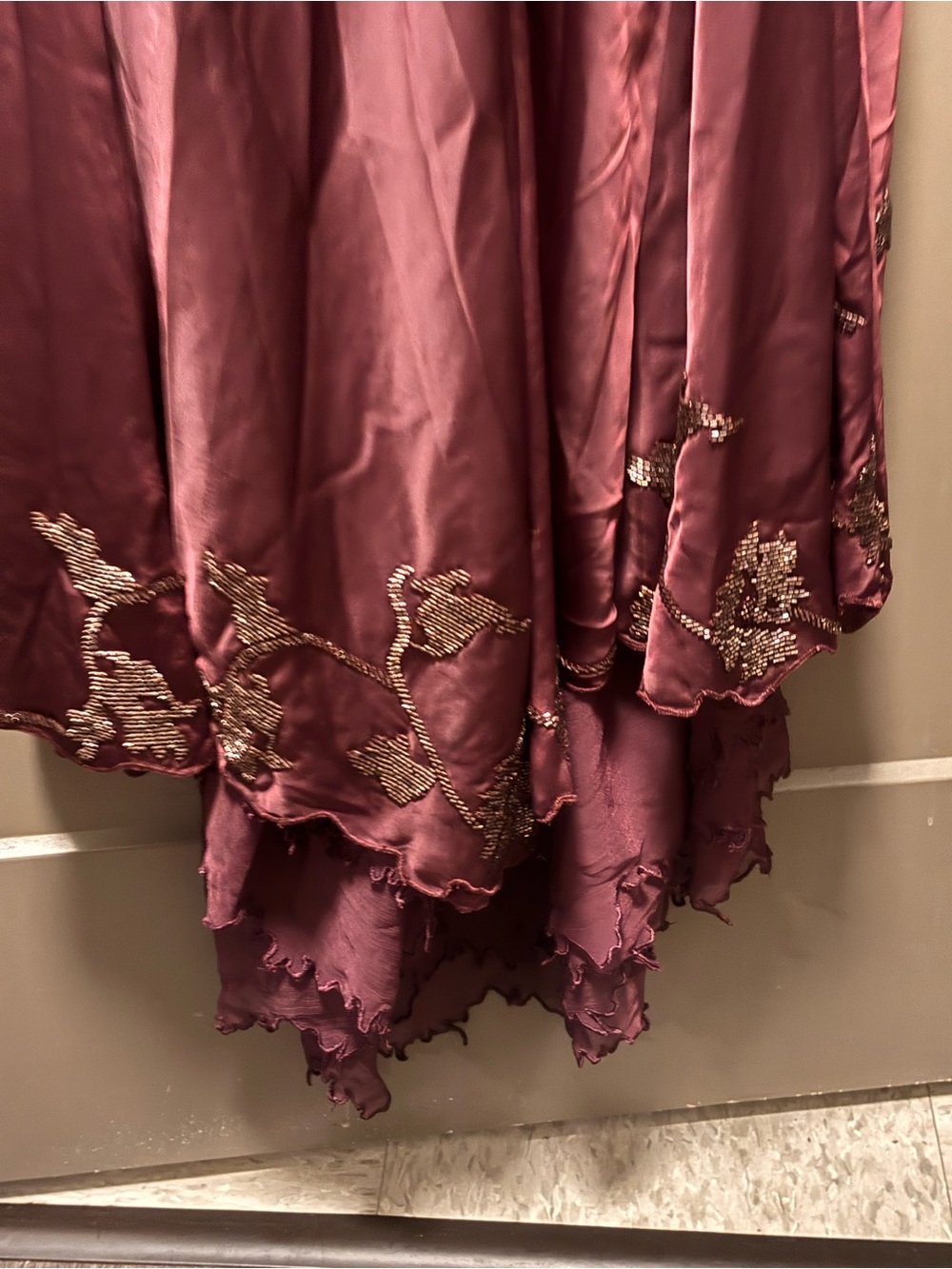 House of CB Anastelle plum hand beaded embellished satin Maxi Dress - Picture 8 of 8